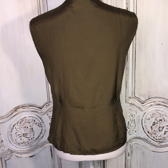 Rendez-Vous by Paul & Joe Sister Olive green Sleeveless Pearl Button Down S/XS - Picture 8 of 10